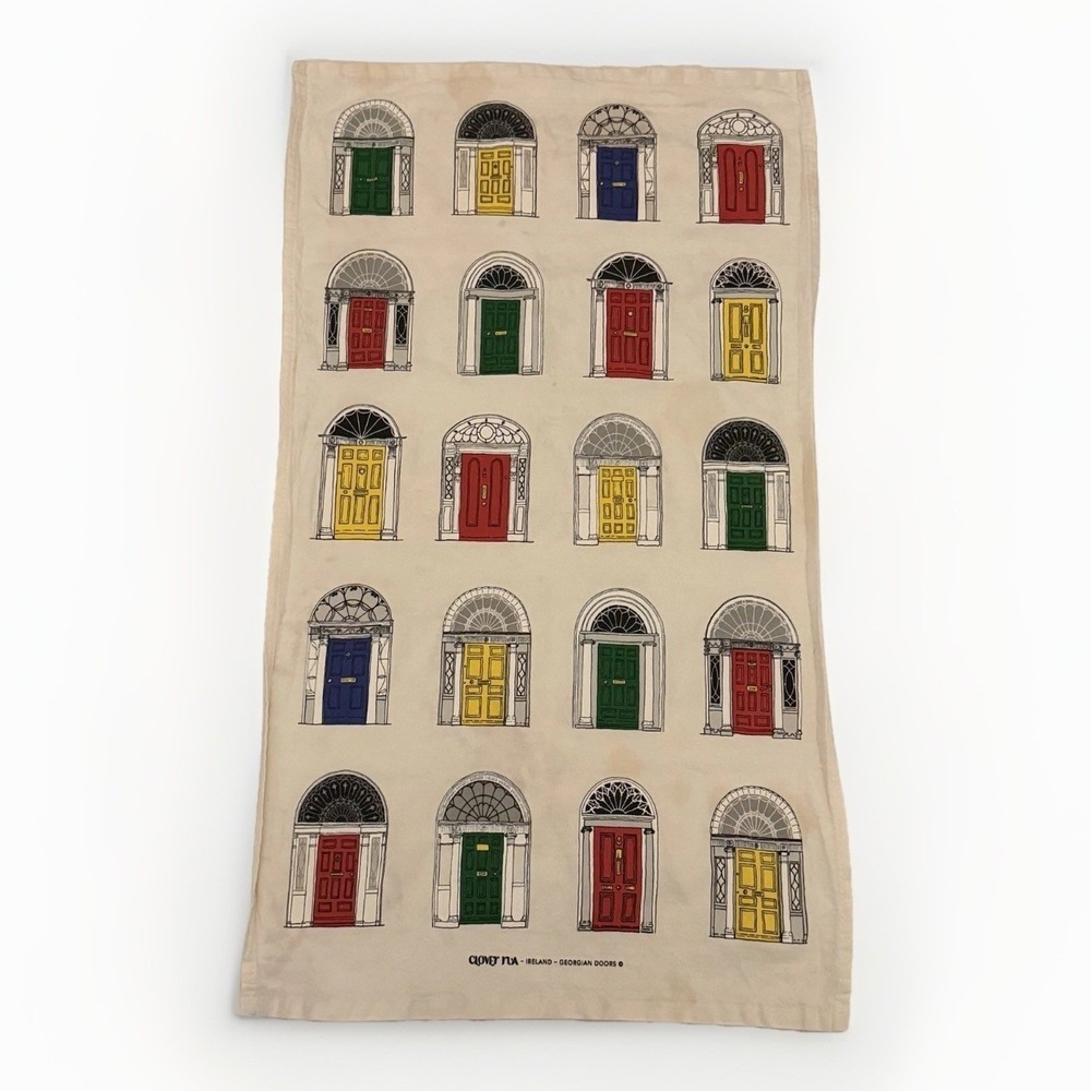 Clover Rua Ireland Georgian Doors Study Linen‎ Tea Towel